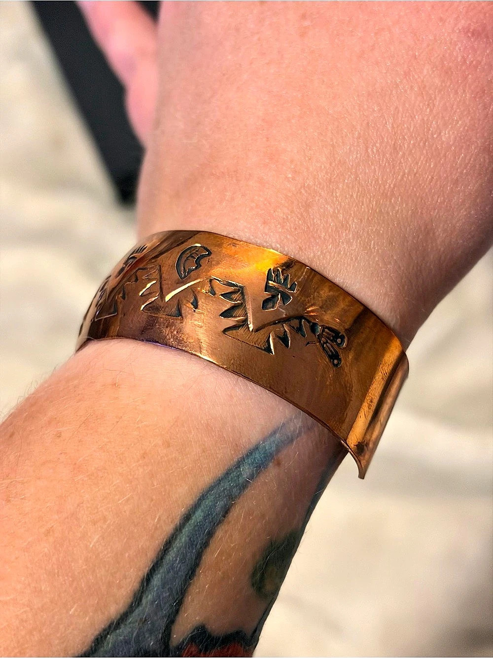 Engraved Copper Cuff - Picture 3 of 3